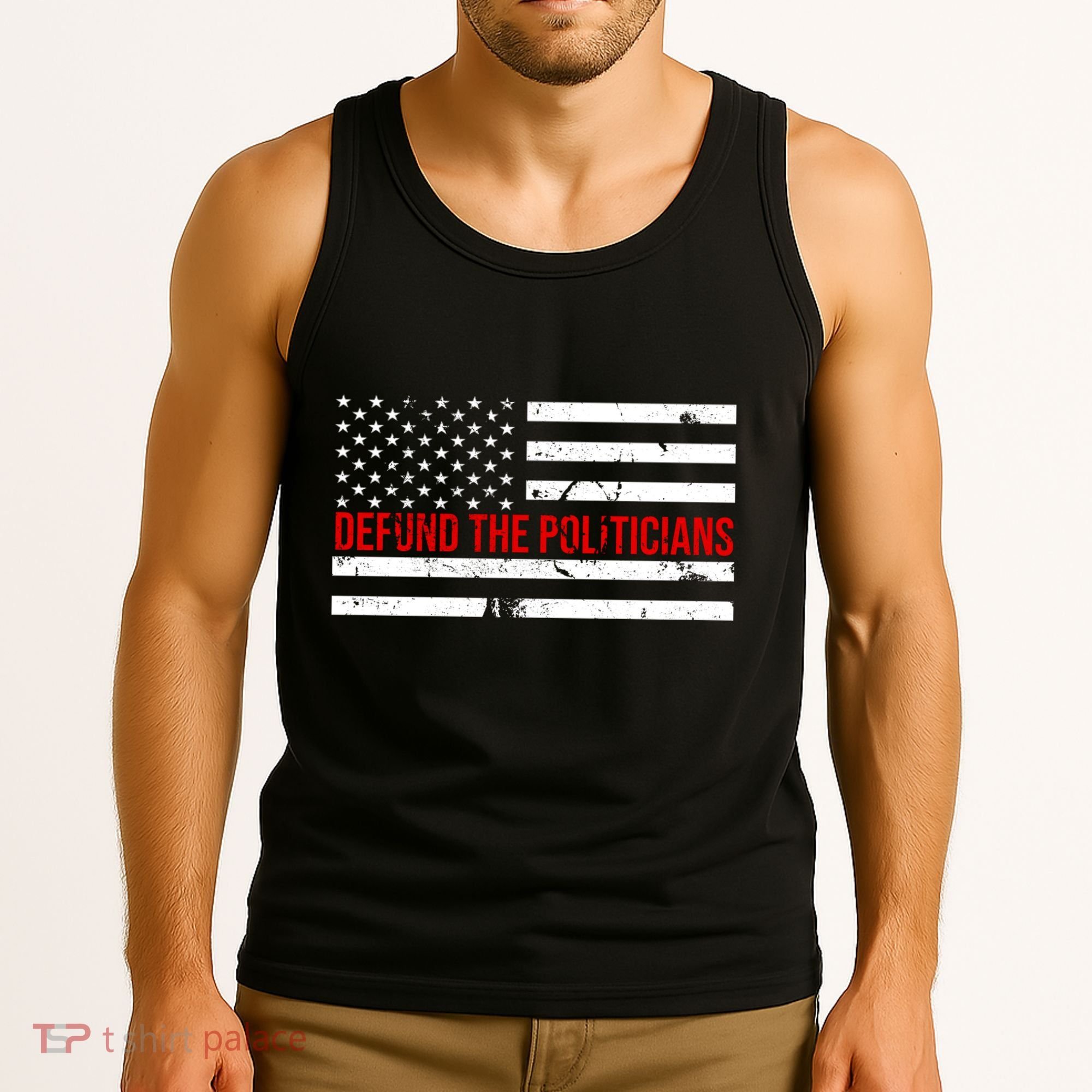 Defund The Politicians American Flag Tank Top