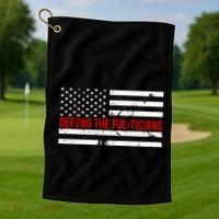 Defund The Politicians American Flag Golf Towel thumb 1