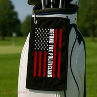 Defund The Politicians US Flag Golf Towel thumb 2