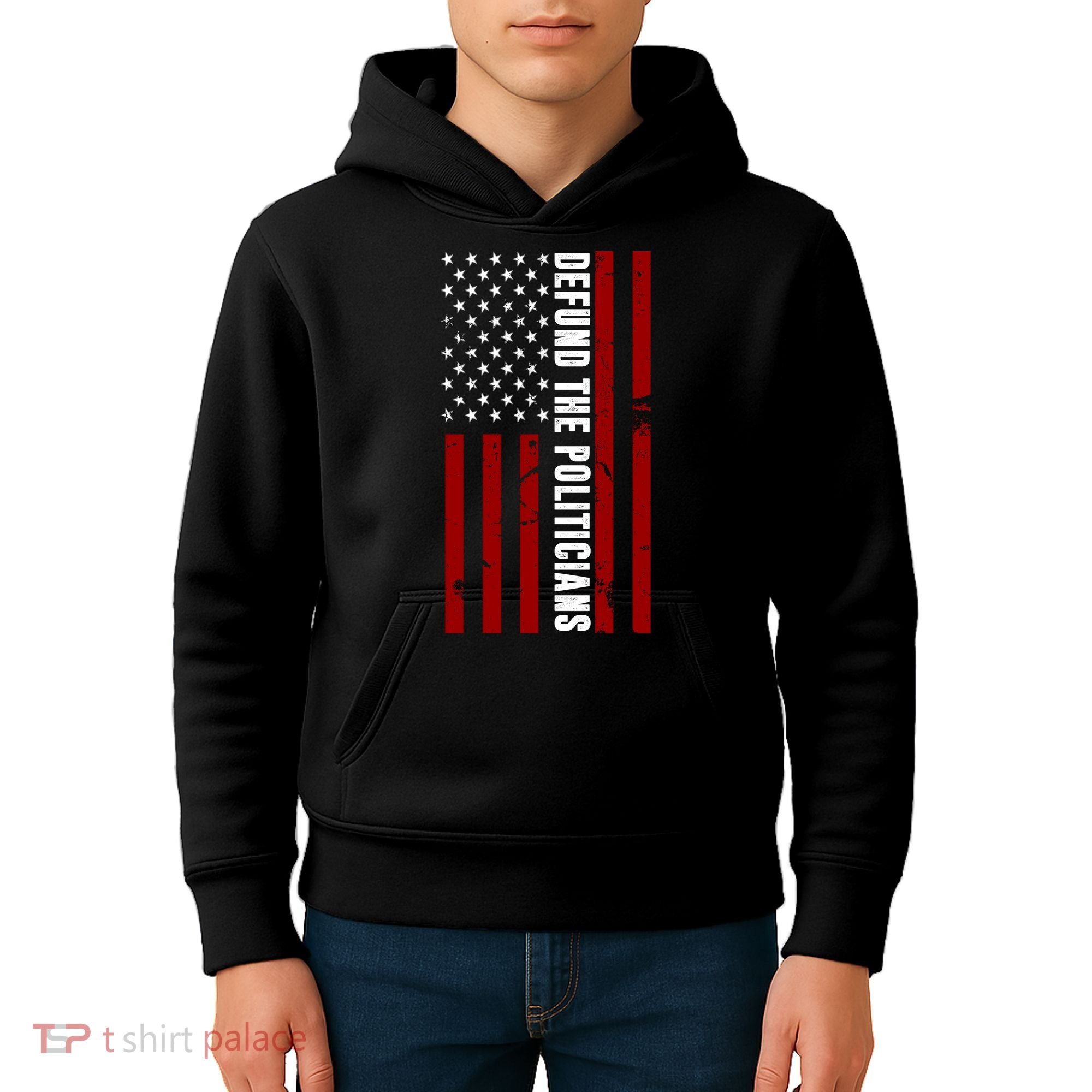 Defund The Politicians US Flag Kids Hoodie