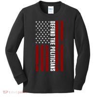 Defund The Politicians US Flag Kids Long Sleeve Shirt thumb 0
