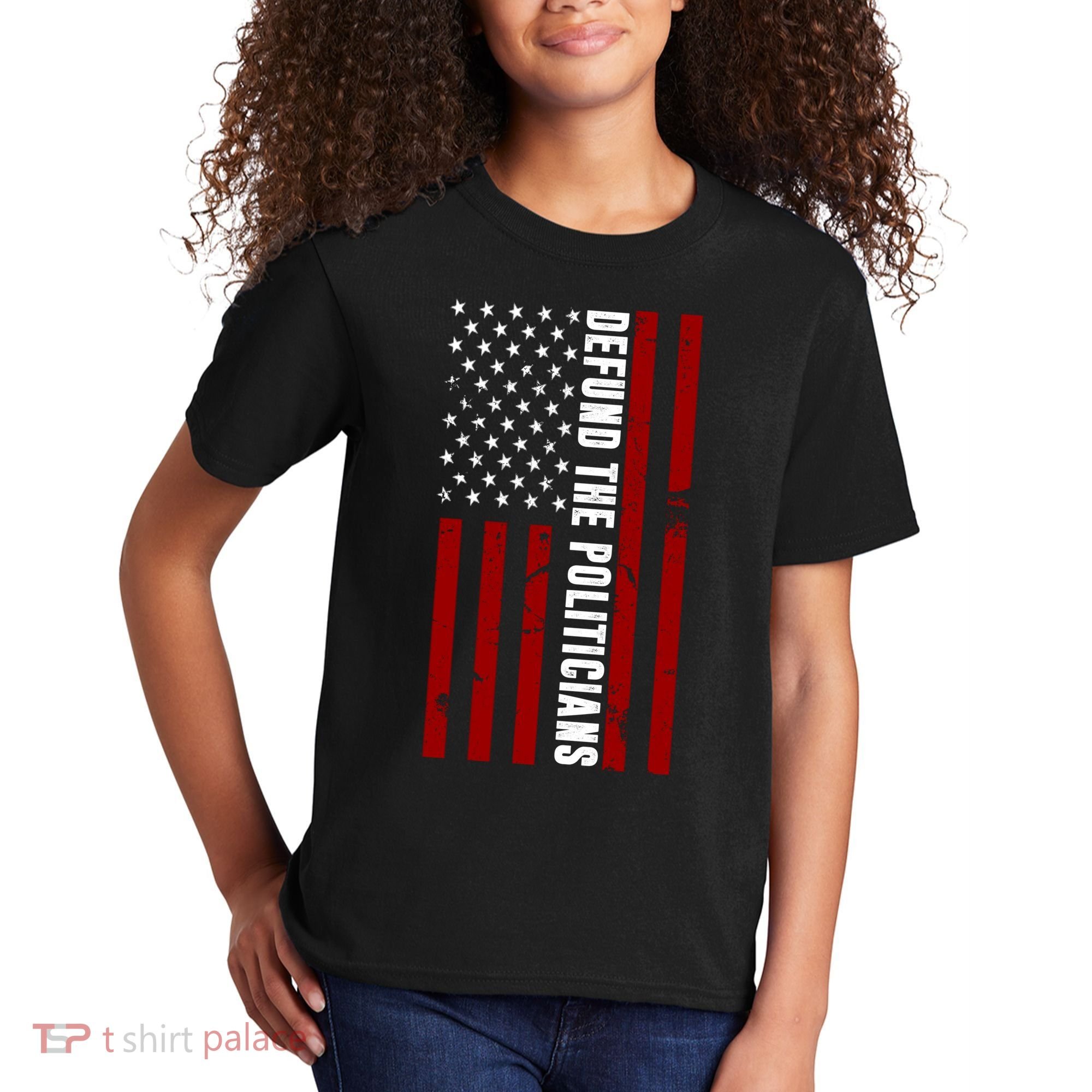 Defund The Politicians US Flag Kids T-Shirt
