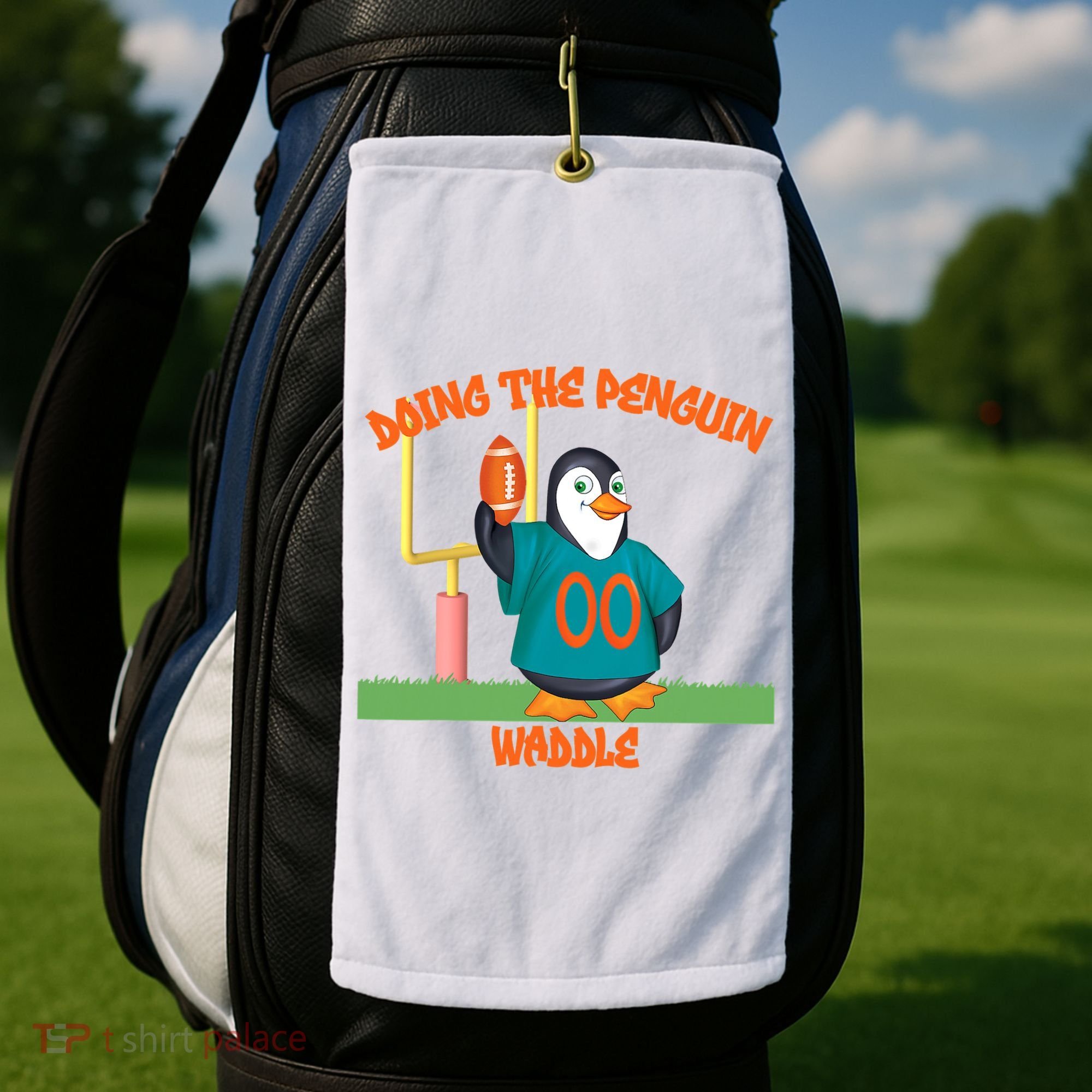 Doing The Penguin Waddle Football Touchdown Celebration Golf Towel