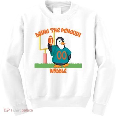 Doing The Penguin Waddle Football Touchdown Celebration Kids Sweatshirt