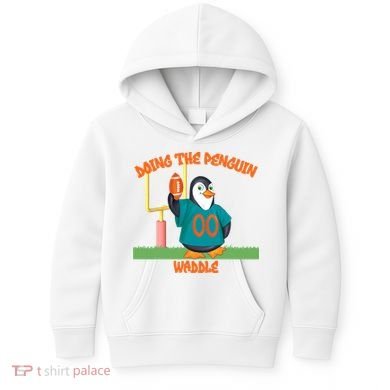 Doing The Penguin Waddle Football Touchdown Celebration Kids Hoodie