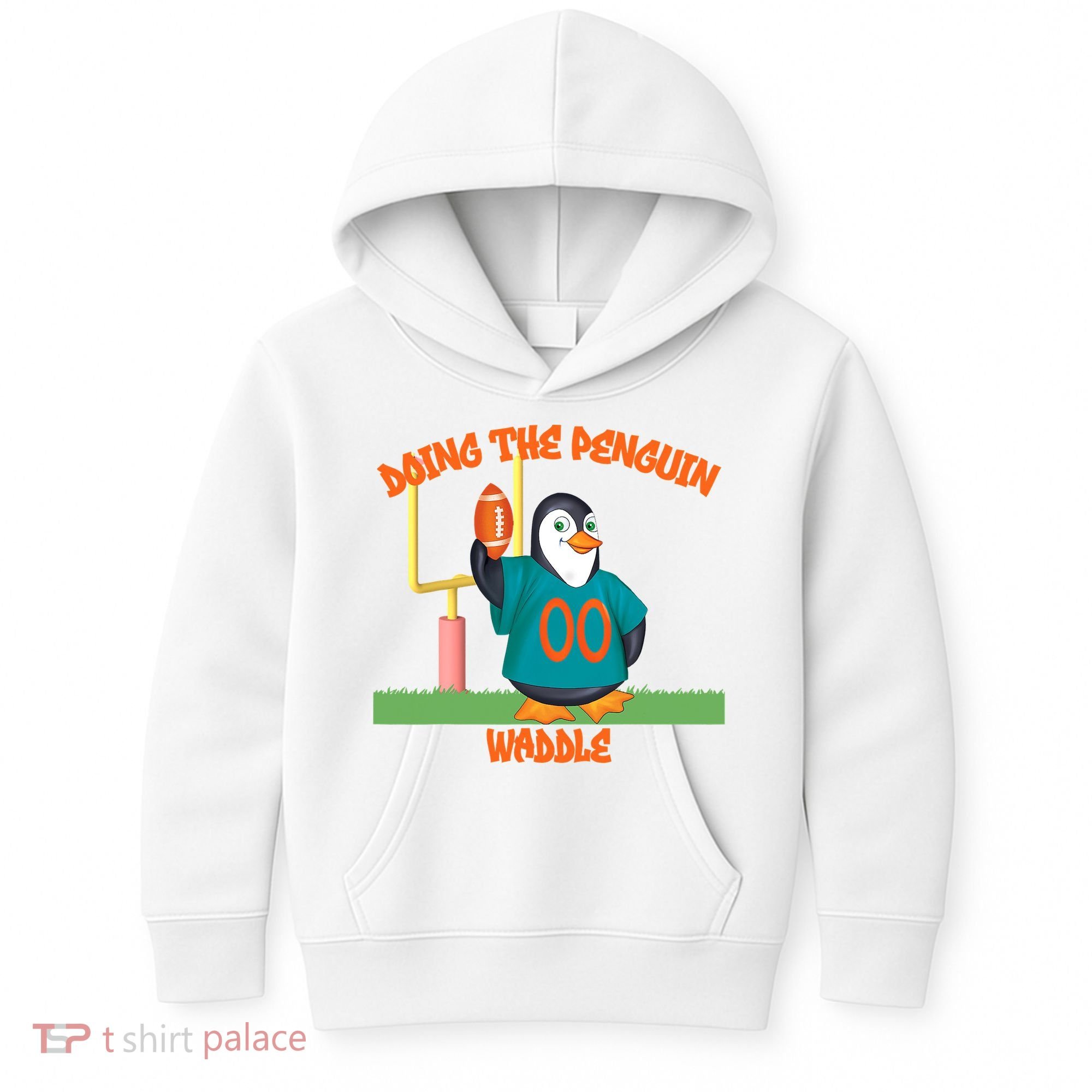 Doing The Penguin Waddle Football Touchdown Celebration Kids Hoodie