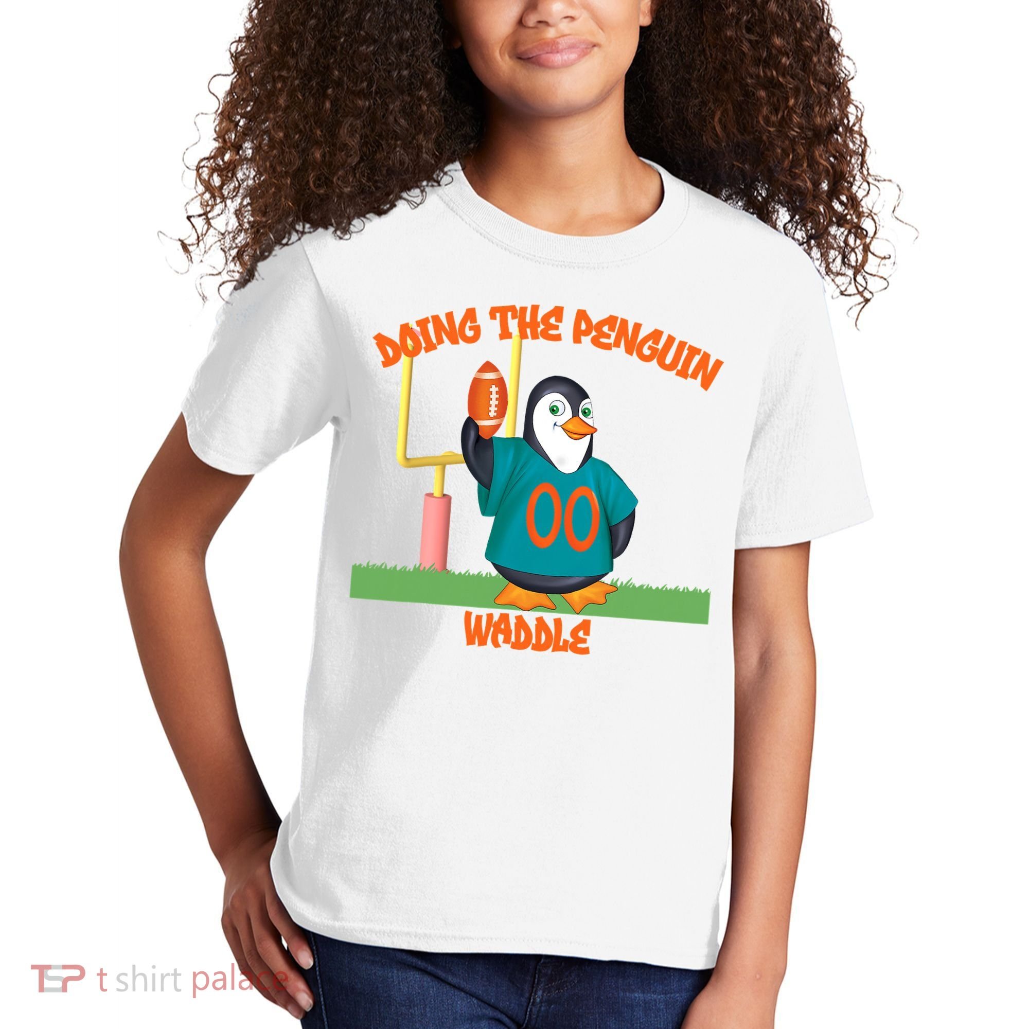 Doing The Penguin Waddle Football Touchdown Celebration Kids T-Shirt