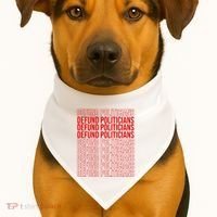 Defund The Politicians Grocery Bag Spoof USA-Made Doggie Bandana thumb 1