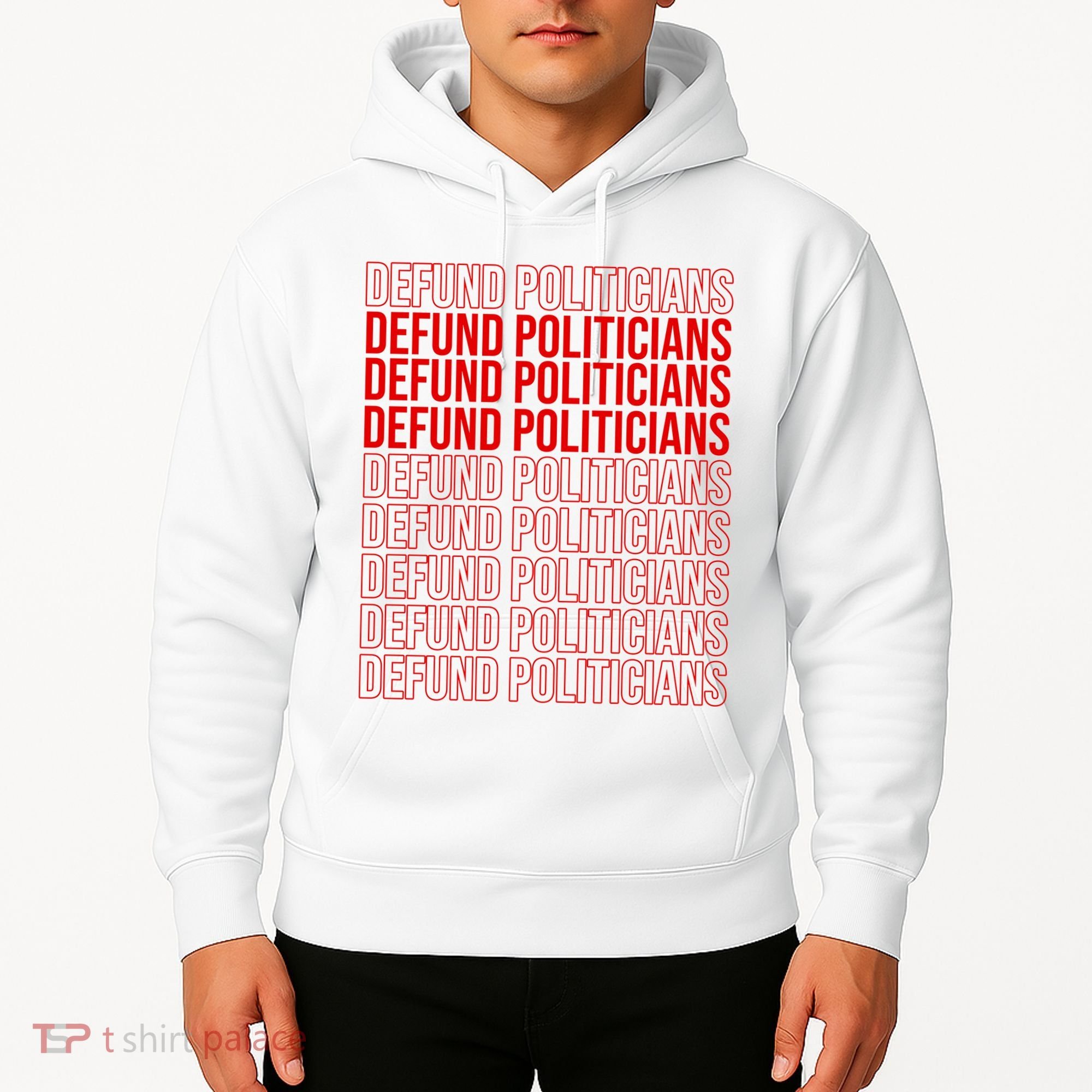 Defund The Politicians Grocery Bag Spoof Hoodie