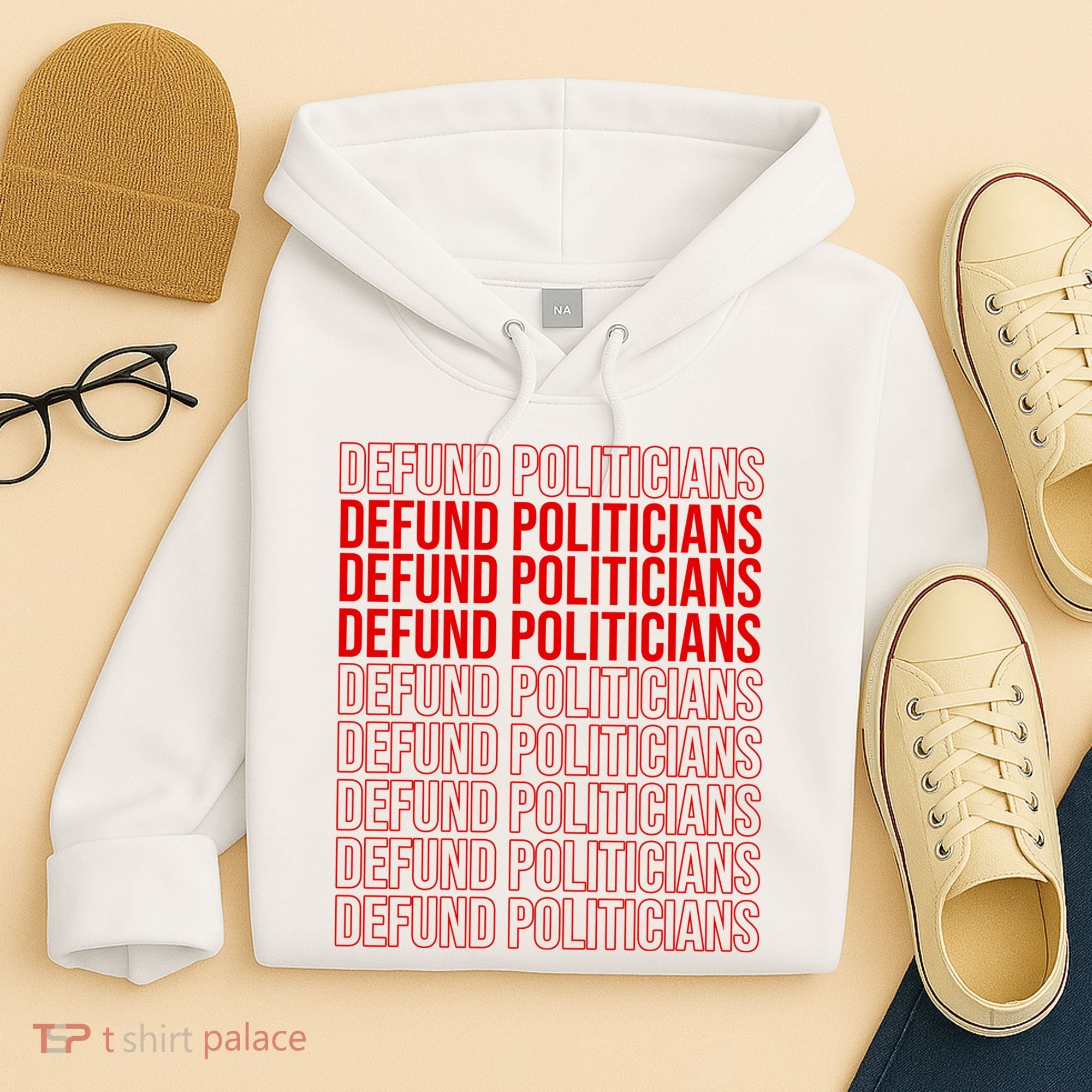Defund The Politicians Grocery Bag Spoof Hoodie