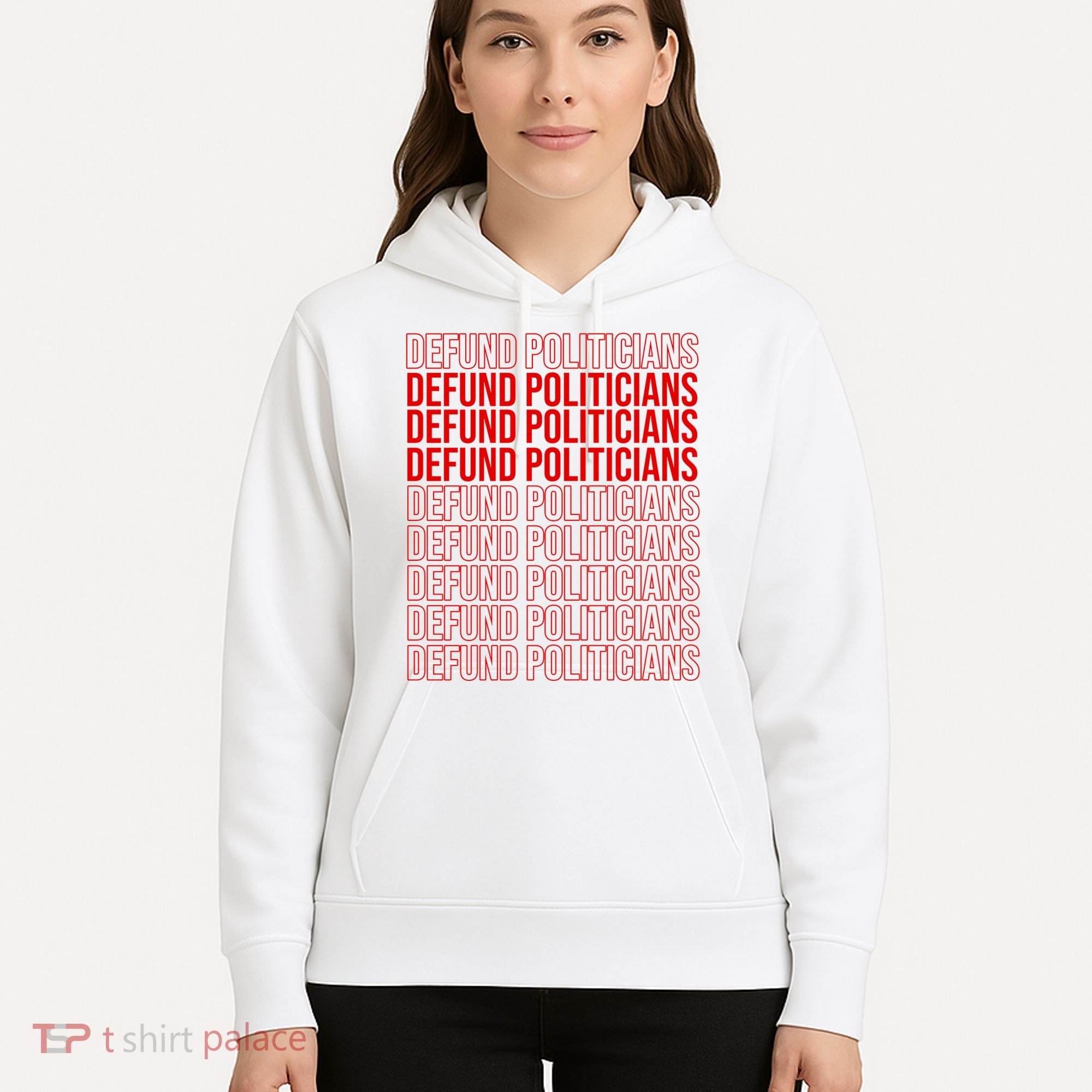 Defund The Politicians Grocery Bag Spoof Hoodie