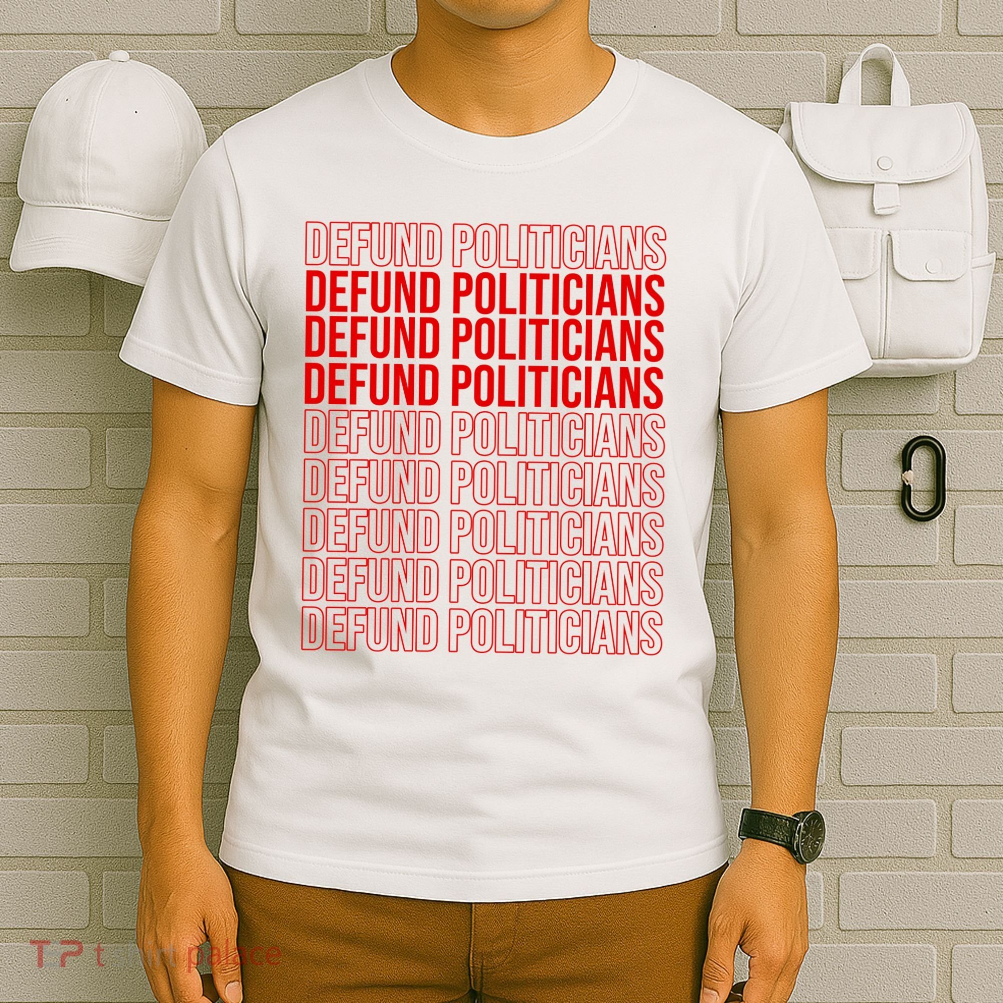 Defund The Politicians Grocery Bag Spoof T-Shirt