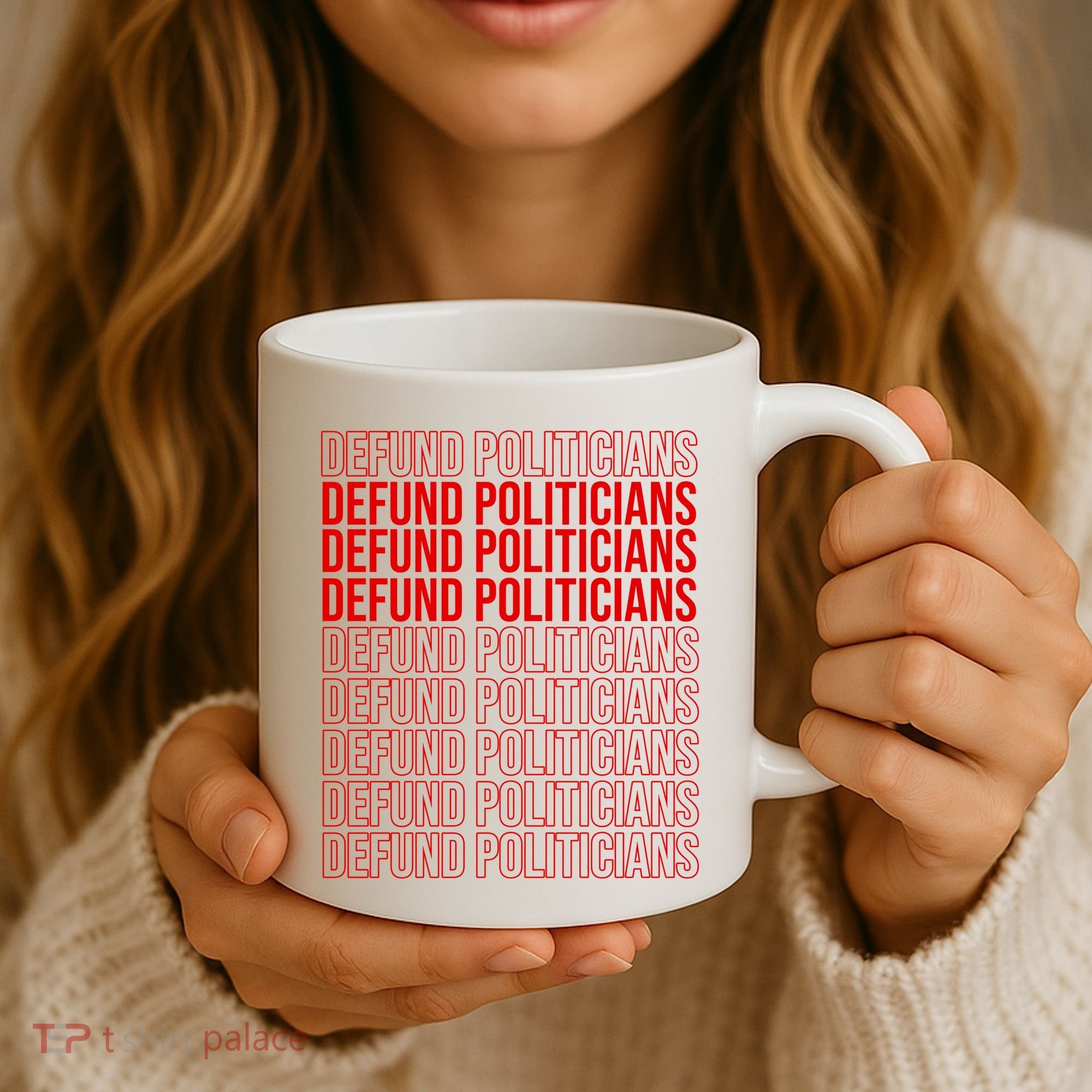Defund The Politicians Grocery Bag Spoof Coffee Mug