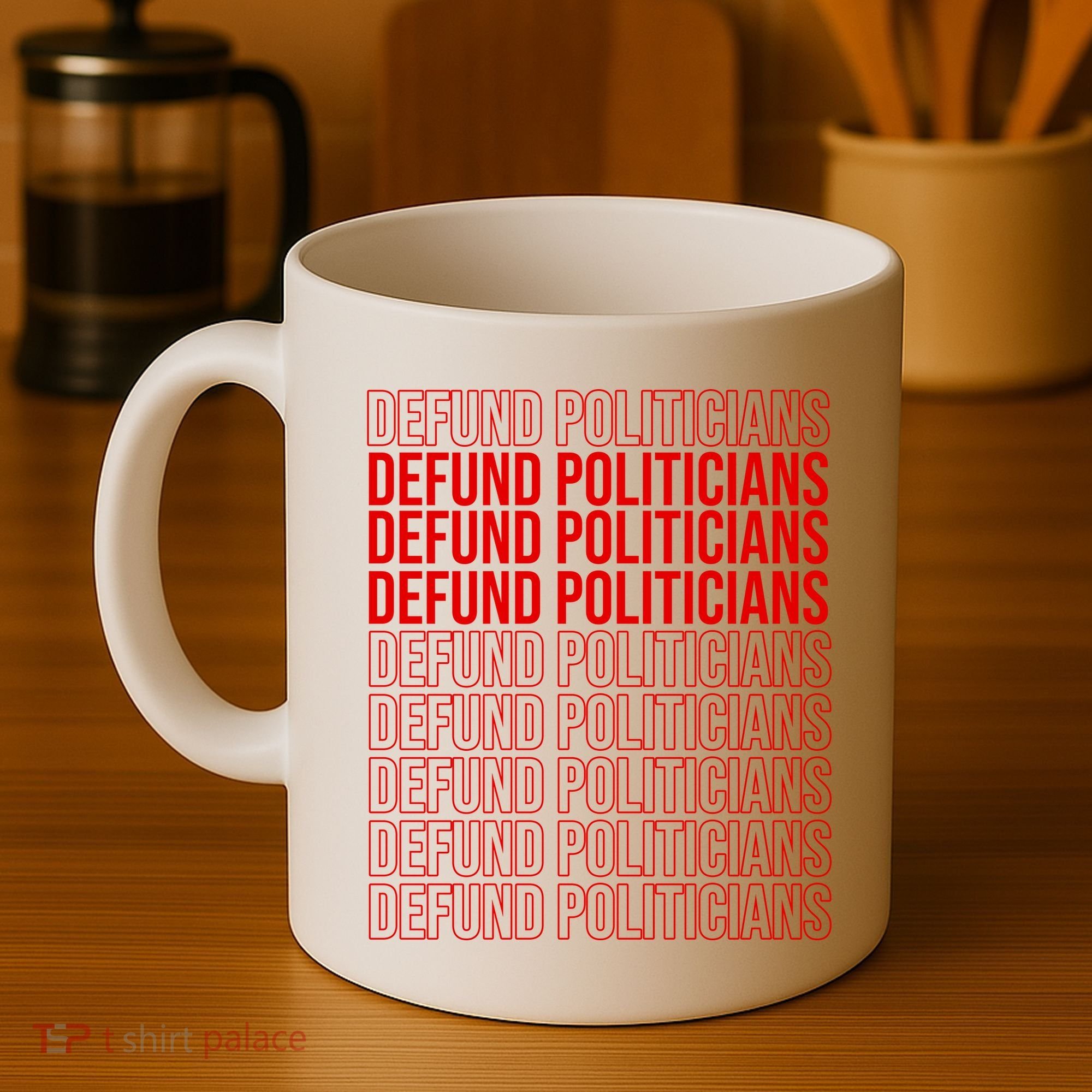 Defund The Politicians Grocery Bag Spoof Coffee Mug