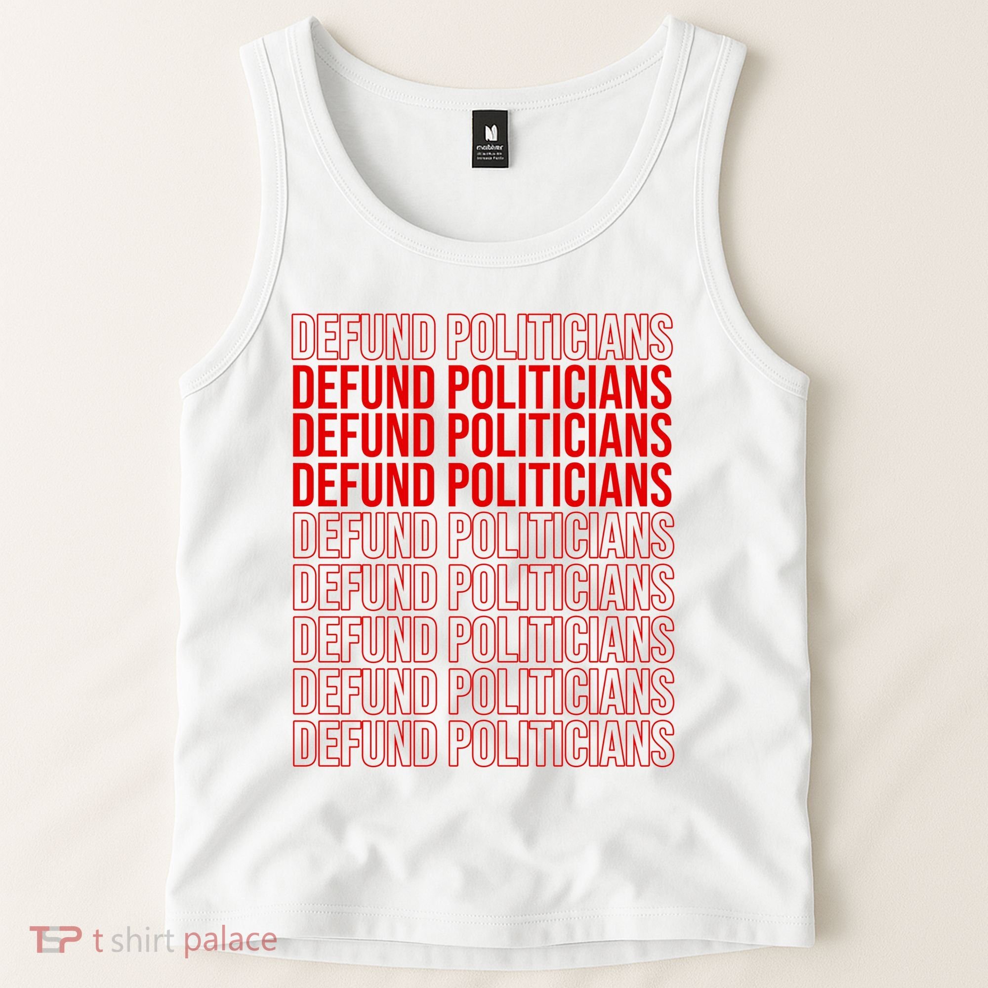Defund The Politicians Grocery Bag Spoof Tank Top
