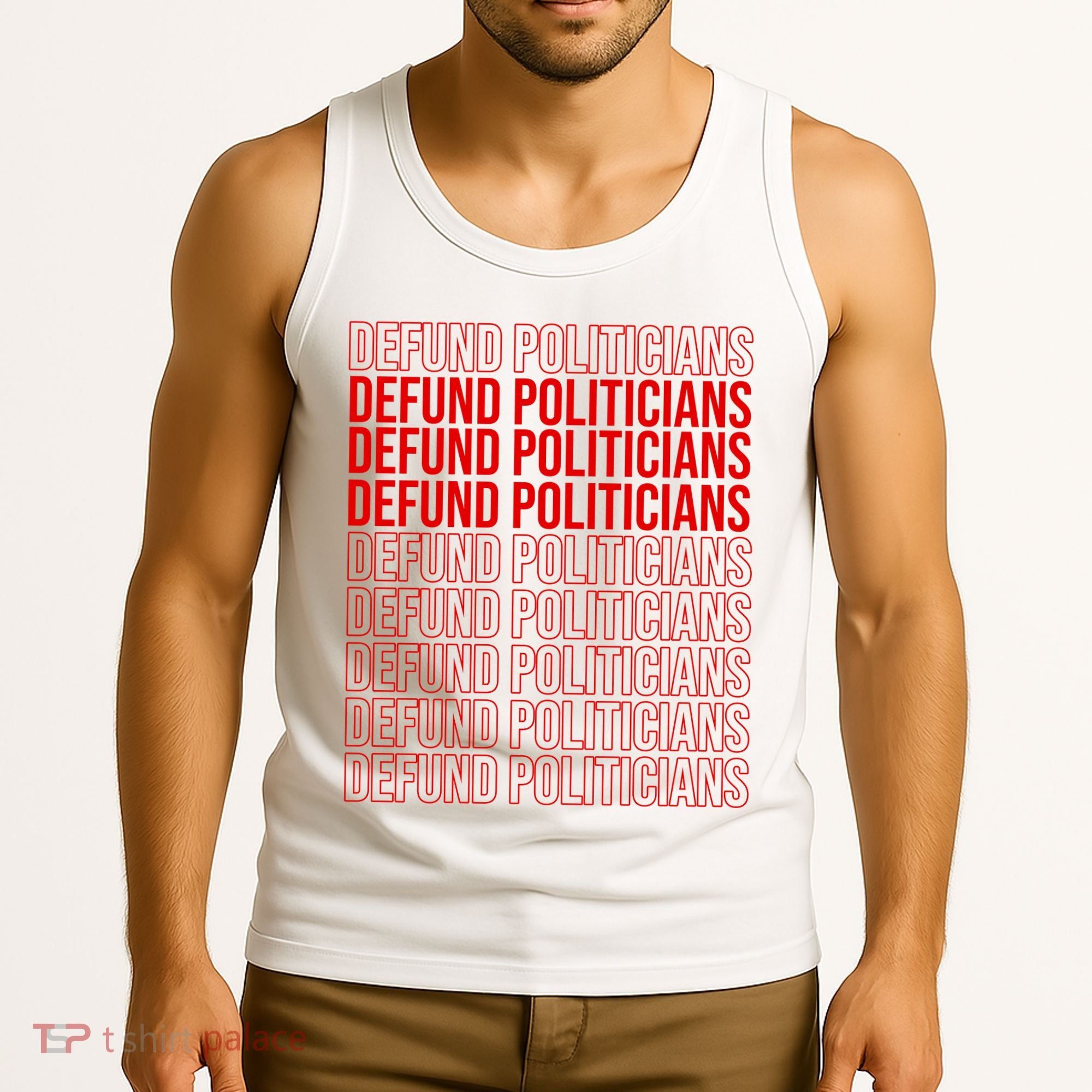 Defund The Politicians Grocery Bag Spoof Tank Top