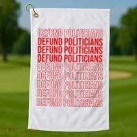 Defund The Politicians Grocery Bag Spoof Golf Towel thumb 1