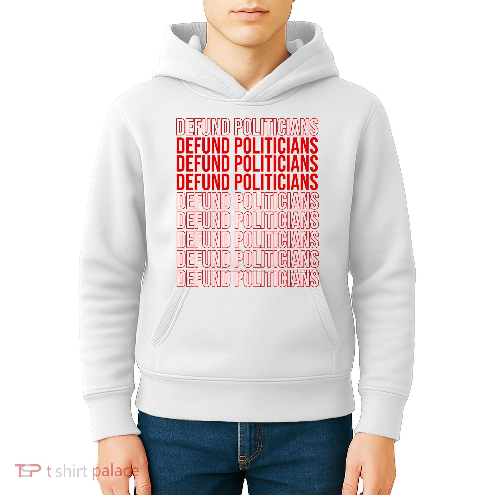 Defund The Politicians Grocery Bag Spoof Kids Hoodie