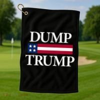 Dump Trump Political Golf Towel thumb 1