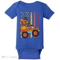Dabbing Turkey Pumpkin Truck Autumn Usa Flag Thanksgiving Gift Baby Bodysuit thumb 0