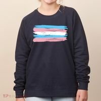 Distressed Transgender Pride Flag Women's Sweatshirt thumb 0