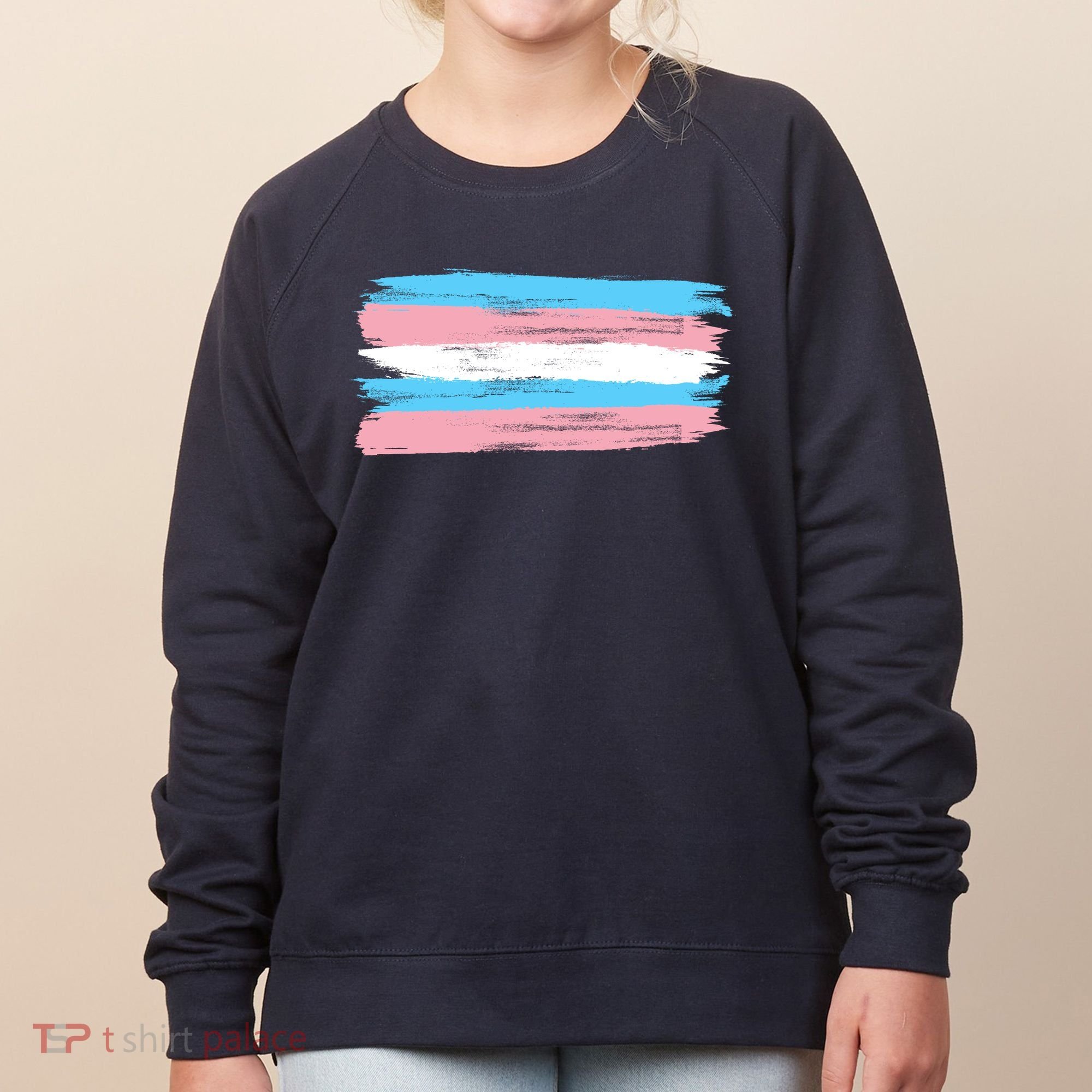 Distressed Transgender Pride Flag Women's Sweatshirt