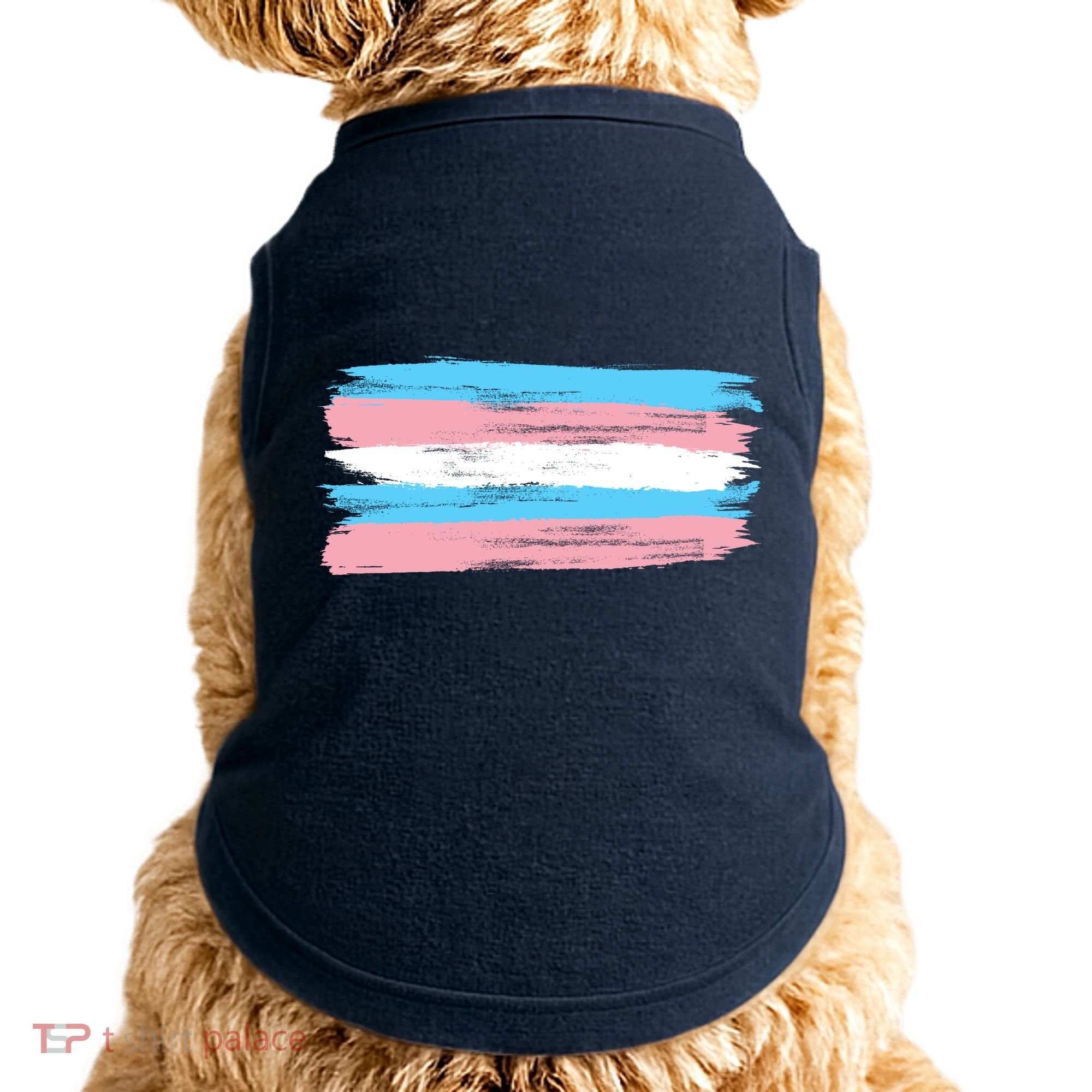 Distressed Transgender Pride Flag Doggie Tank