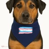 Distressed Transgender Pride Flag USA-Made Doggie Bandana thumb 1