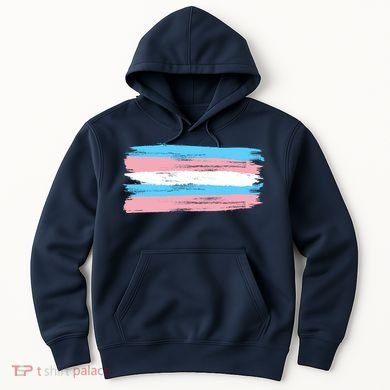 Distressed Transgender Pride Flag Hoodie