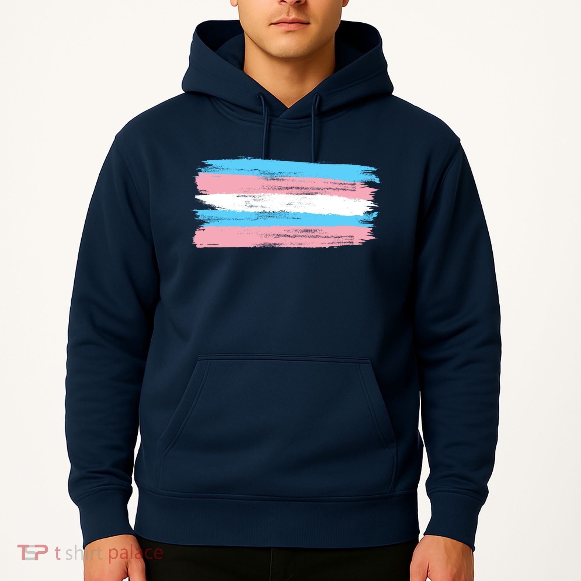 Distressed Transgender Pride Flag Hoodie