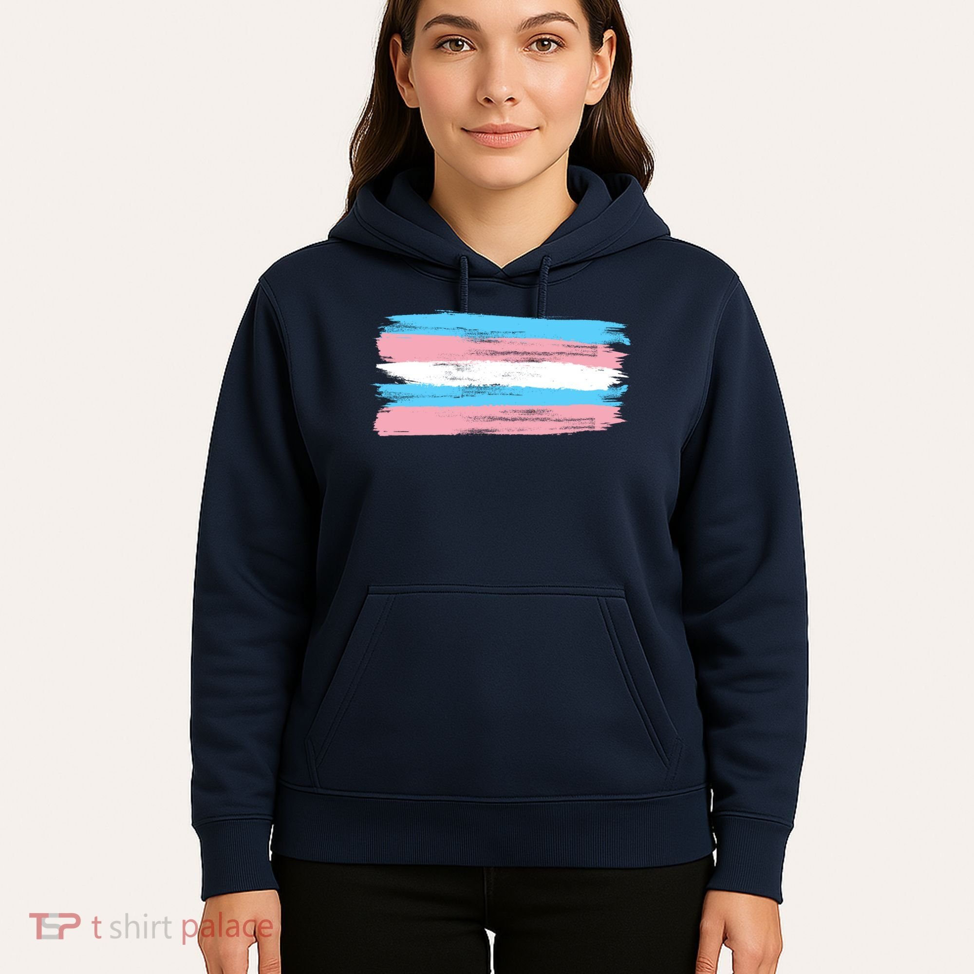 Distressed Transgender Pride Flag Hoodie