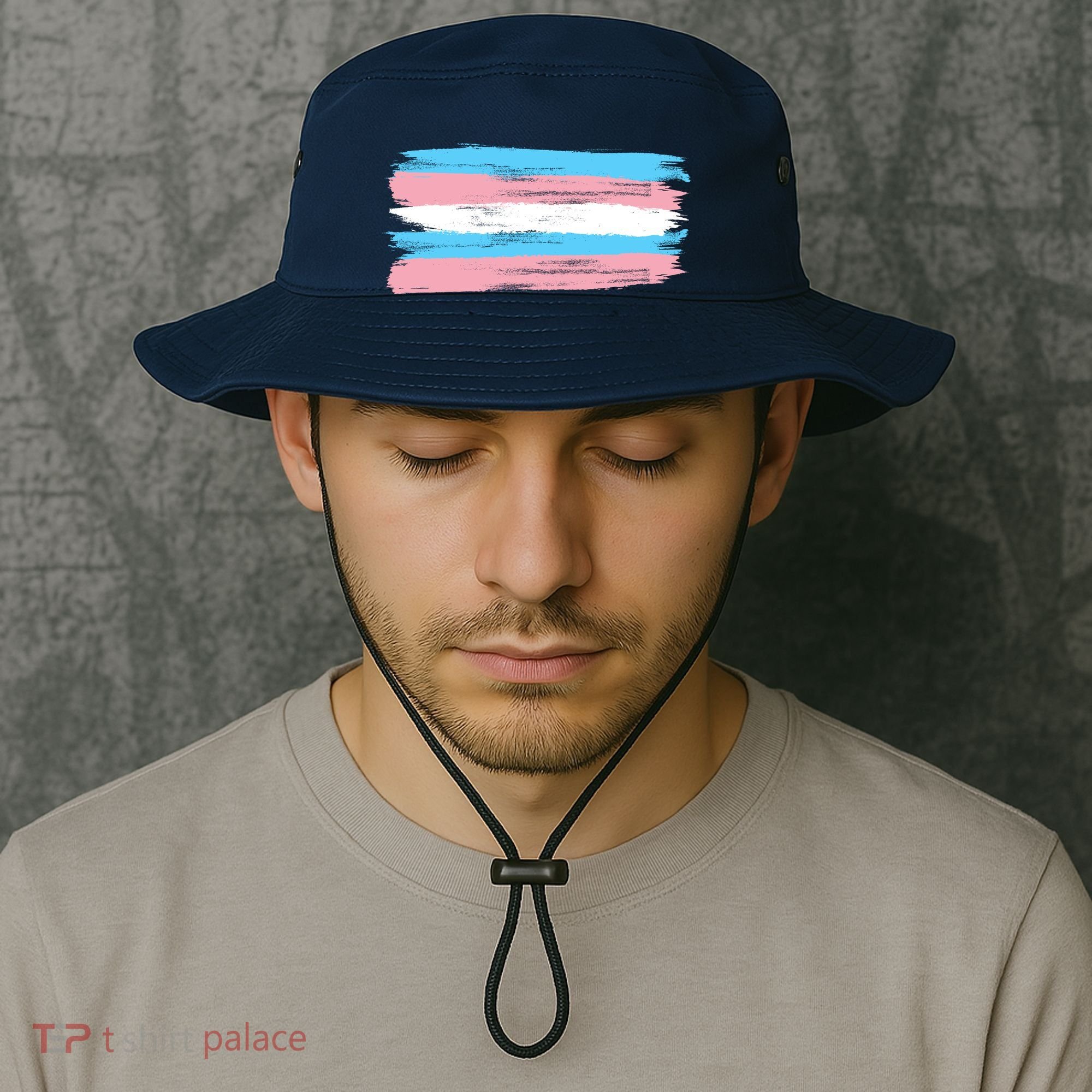 Distressed Transgender Pride Flag Bucket Hat