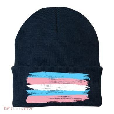 Distressed Transgender Pride Flag Beanie