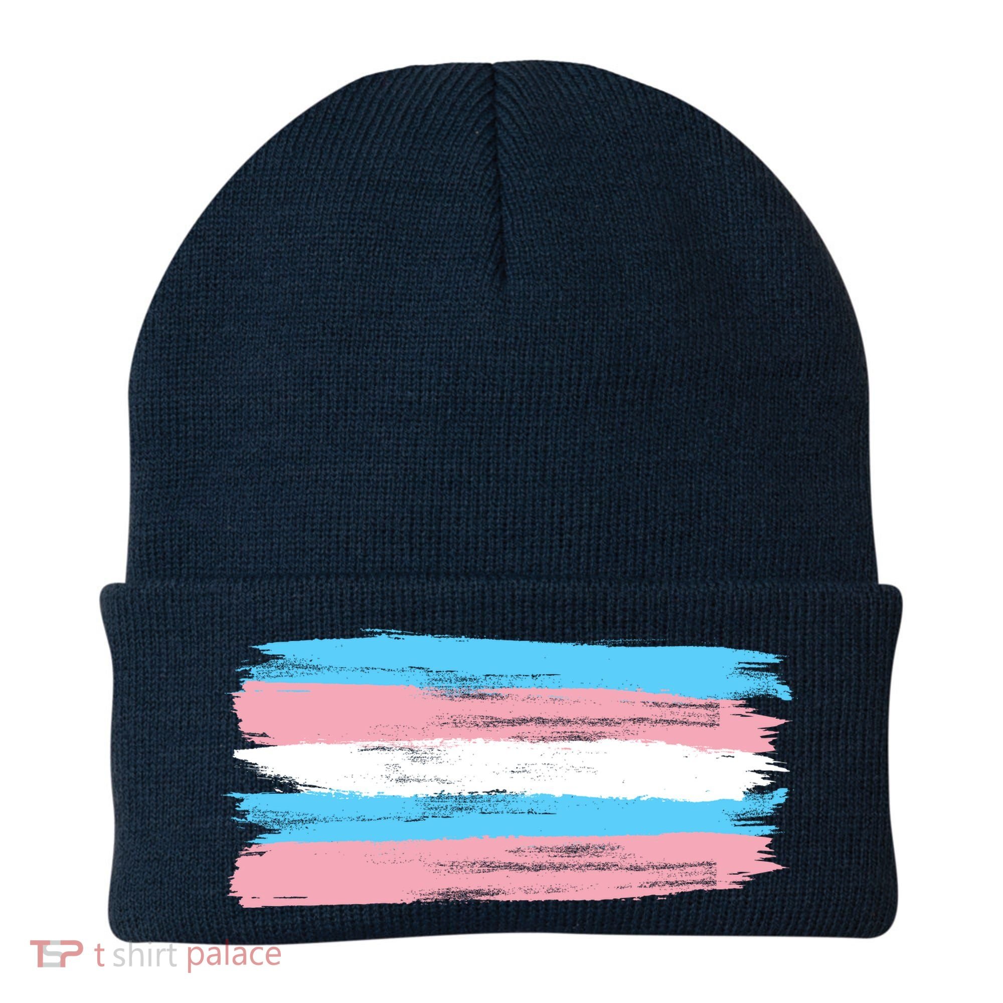 Distressed Transgender Pride Flag Beanie