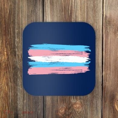 Distressed Transgender Pride Flag Coaster