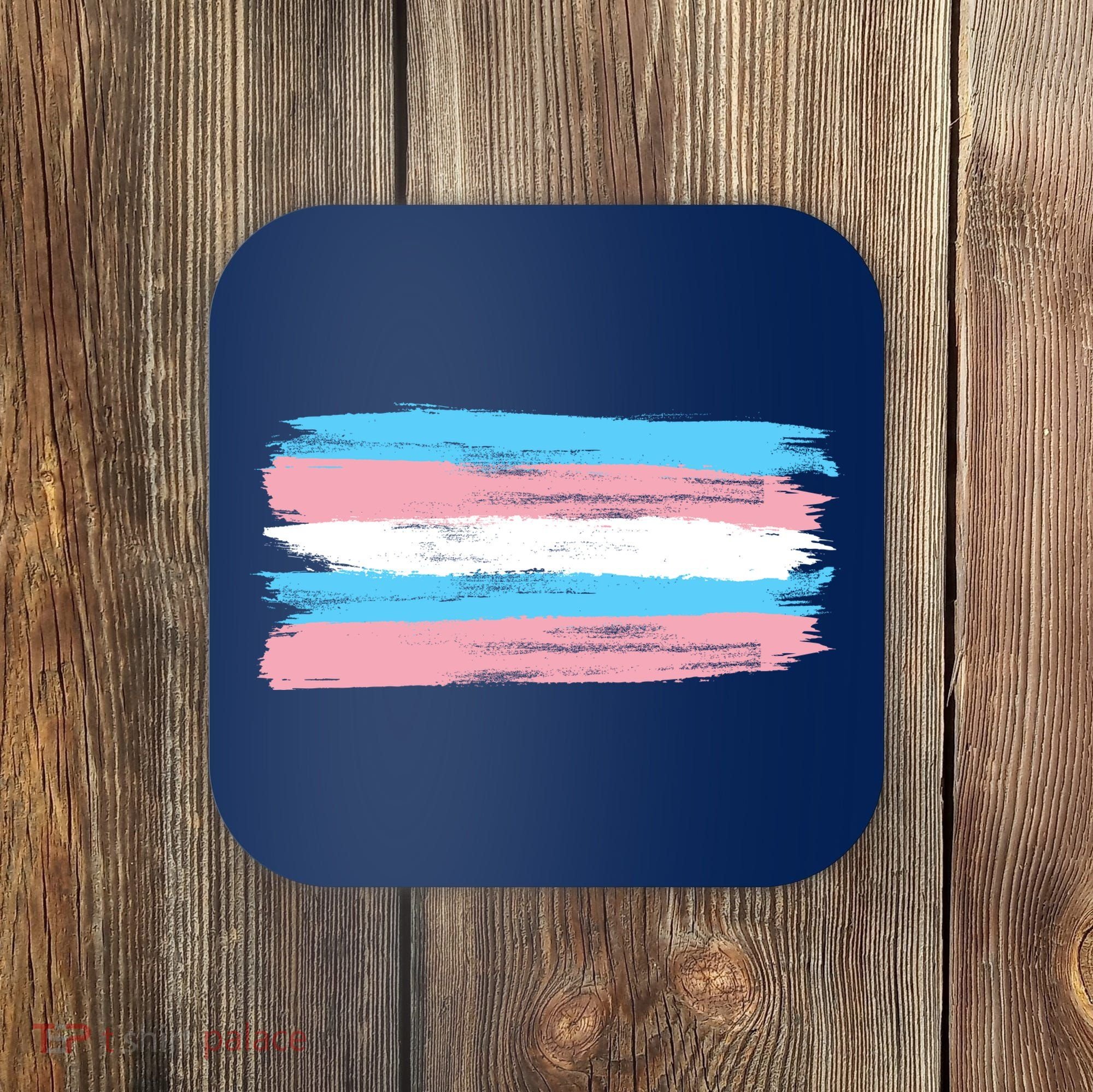 Distressed Transgender Pride Flag Coaster