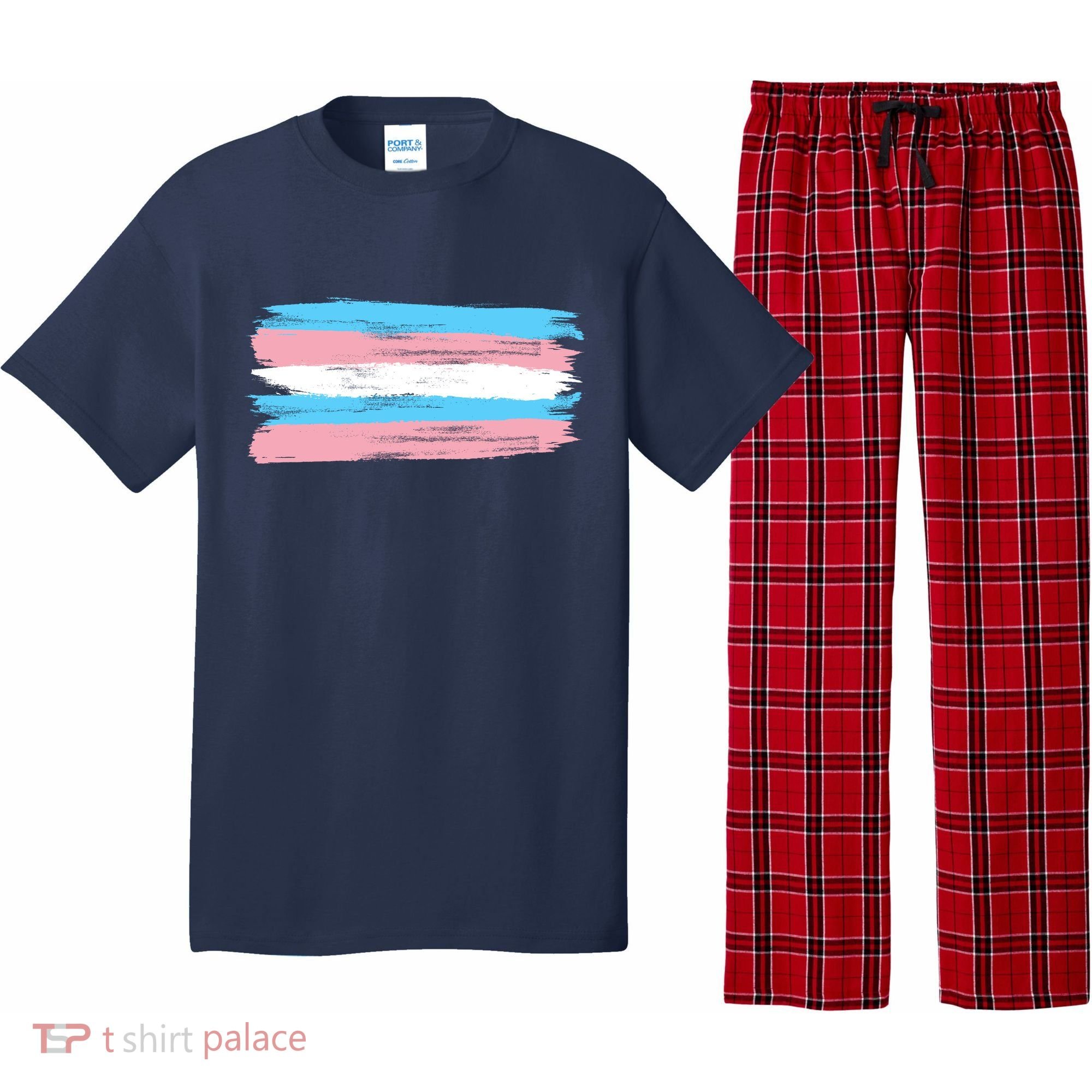 Distressed Transgender Pride Flag Pajama Set