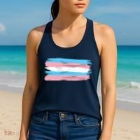 Distressed Transgender Pride Flag Women's Tank Top thumb 2