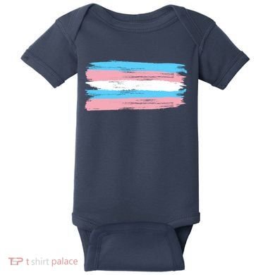 Distressed Transgender Pride Flag Baby Bodysuit