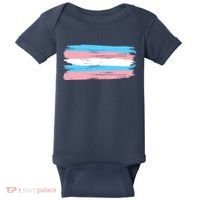Distressed Transgender Pride Flag Baby Bodysuit thumb 0