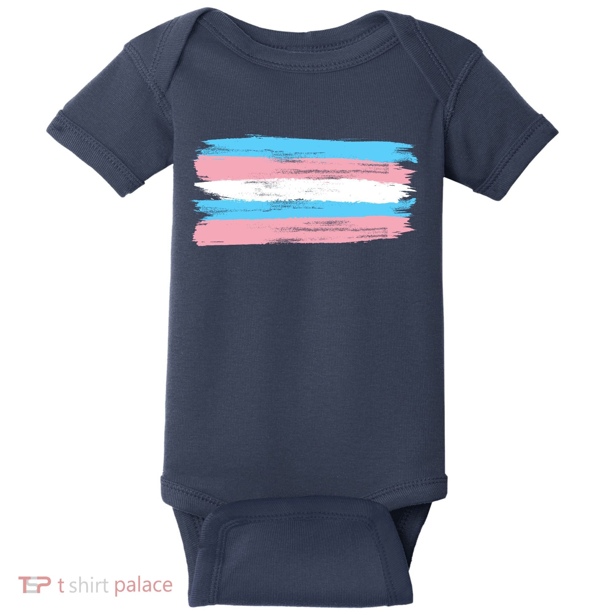 Distressed Transgender Pride Flag Baby Bodysuit