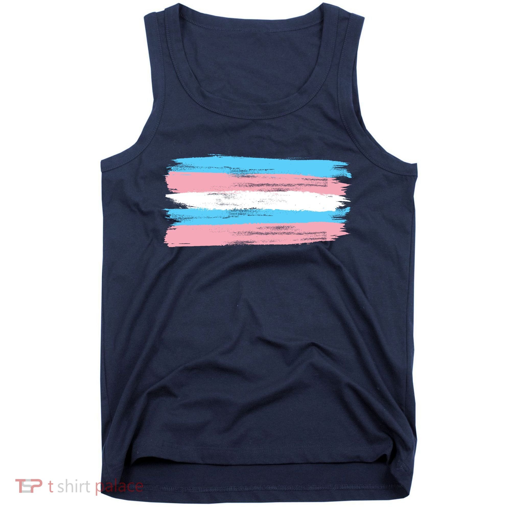 Distressed Transgender Pride Flag Tank Top