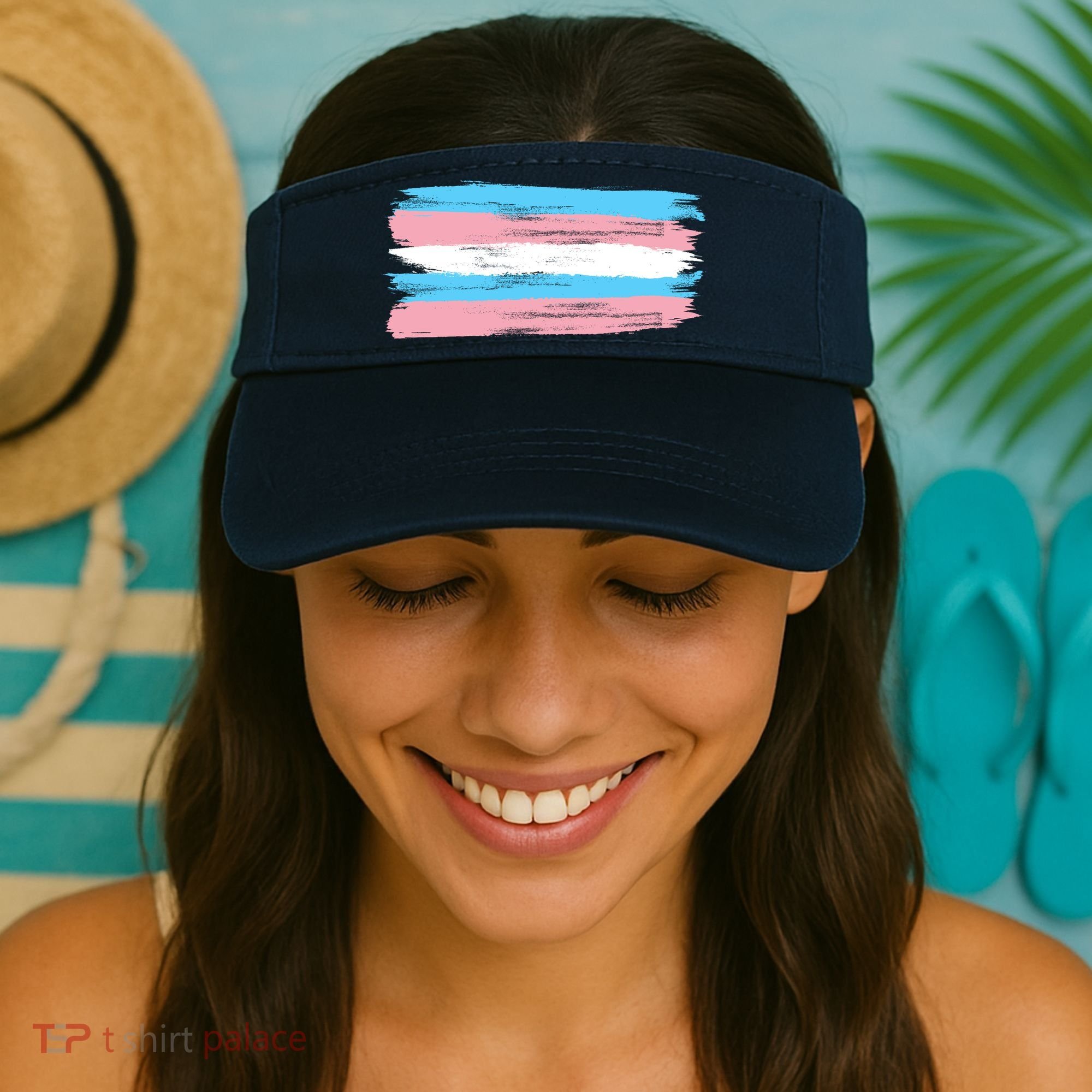 Distressed Transgender Pride Flag Visor