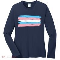 Distressed Transgender Pride Flag Women's Long Sleeve Shirt thumb 0