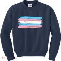 Distressed Transgender Pride Flag Kids Sweatshirt thumb 0