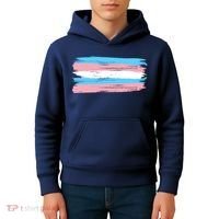 Distressed Transgender Pride Flag Kids Hoodie thumb 4