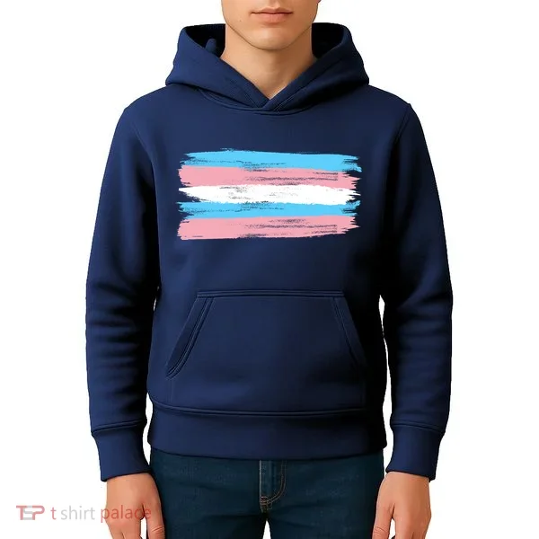 Distressed Transgender Pride Flag Kids Hoodie