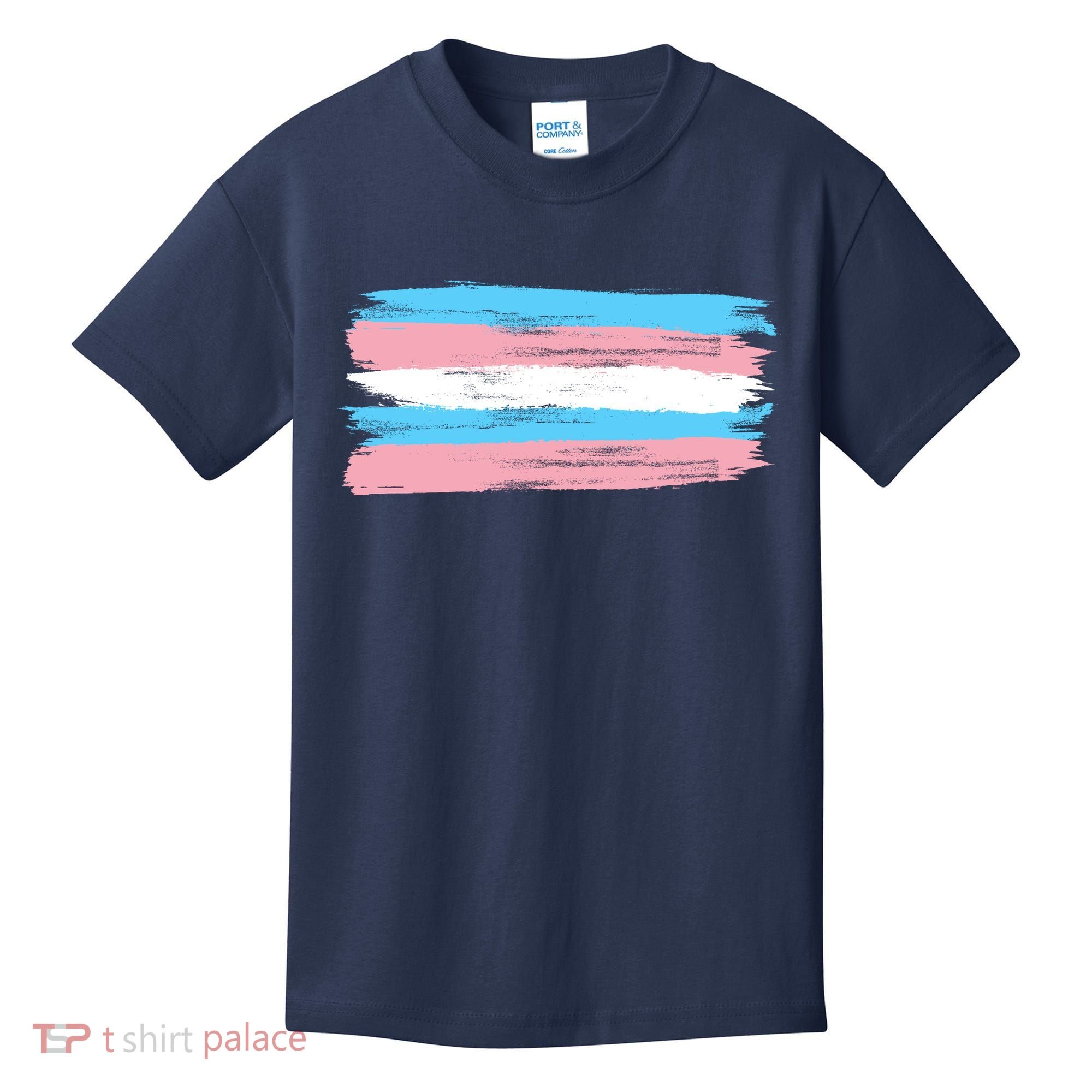 Distressed Transgender Pride Flag Kids T-Shirt