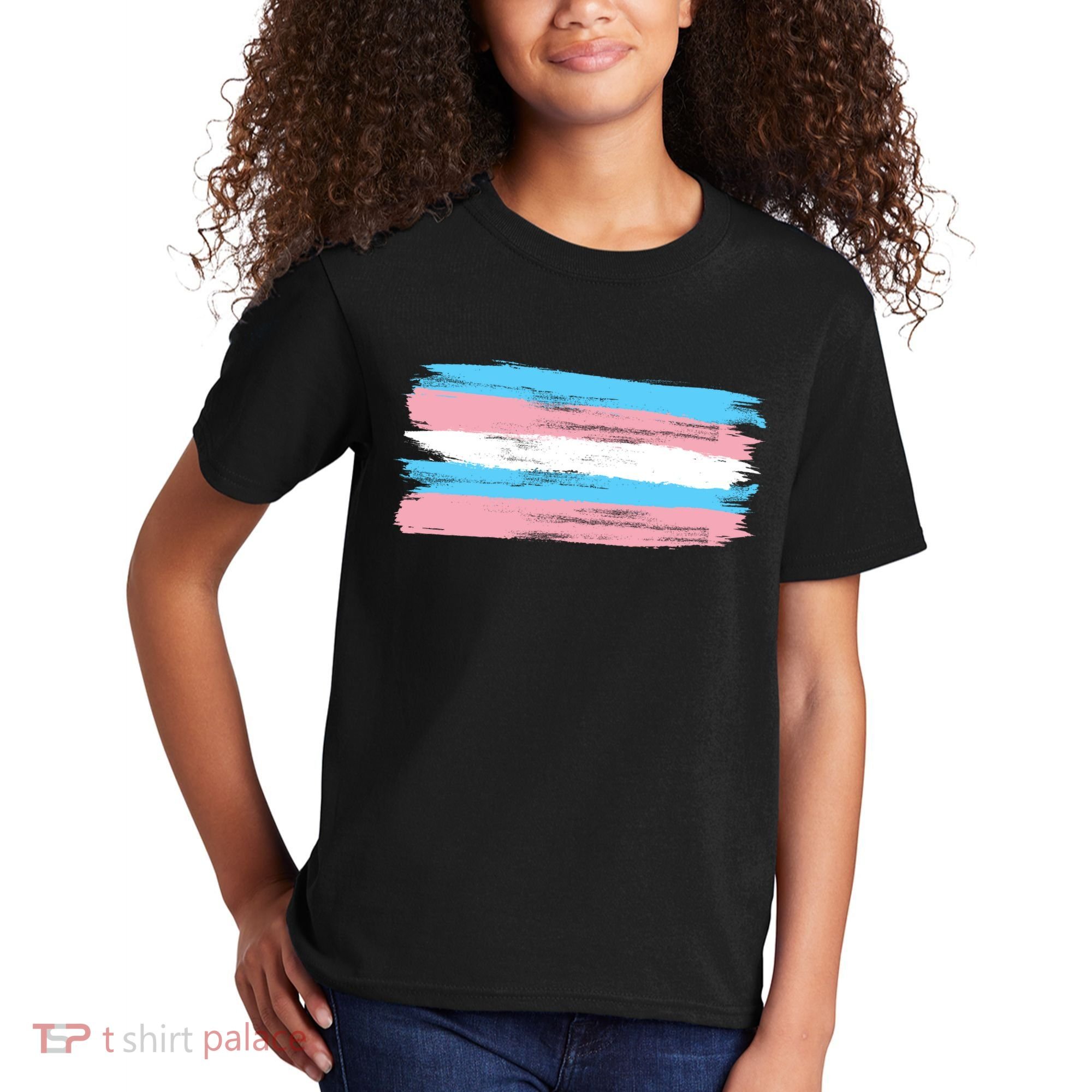 Distressed Transgender Pride Flag Kids T-Shirt