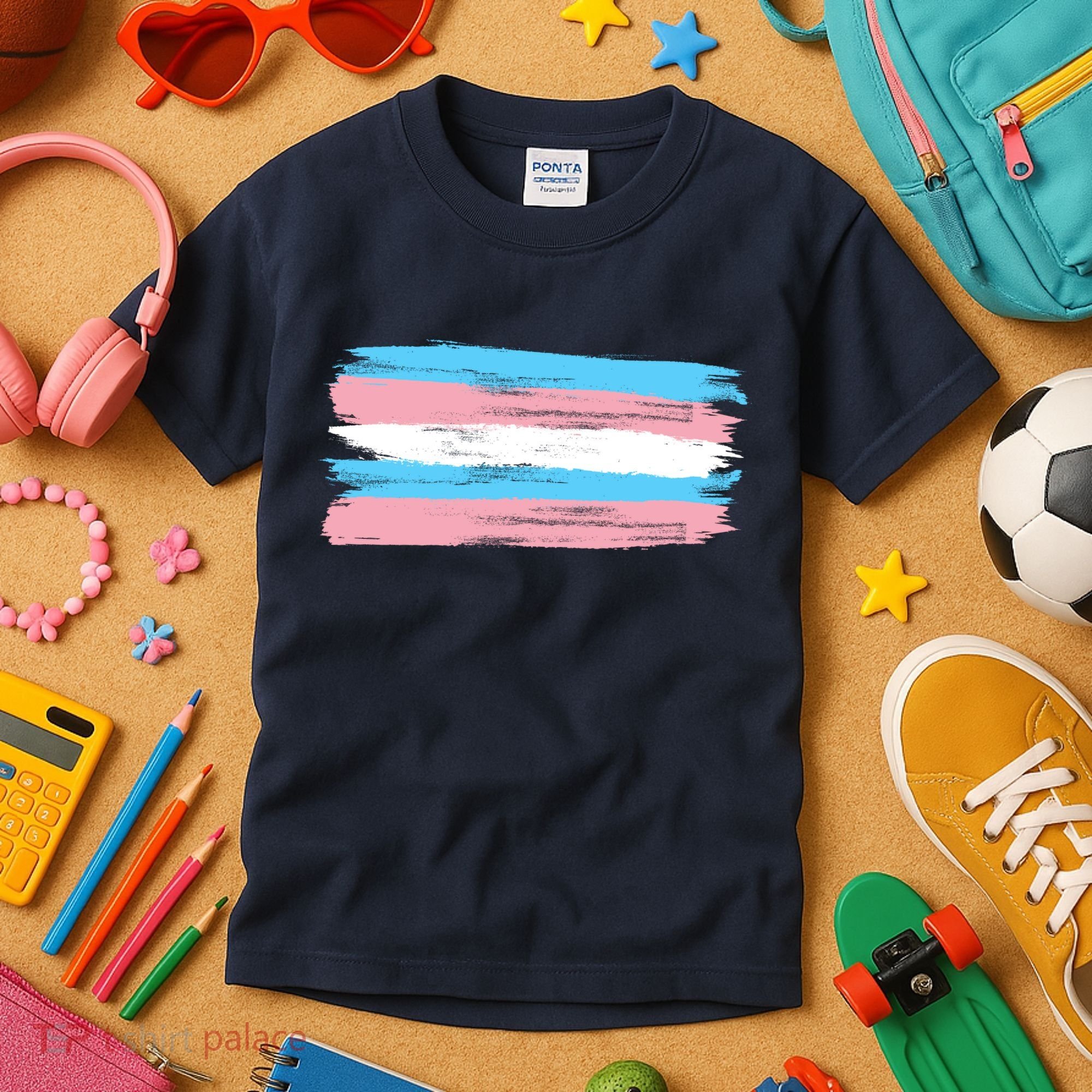 Distressed Transgender Pride Flag Kids T-Shirt